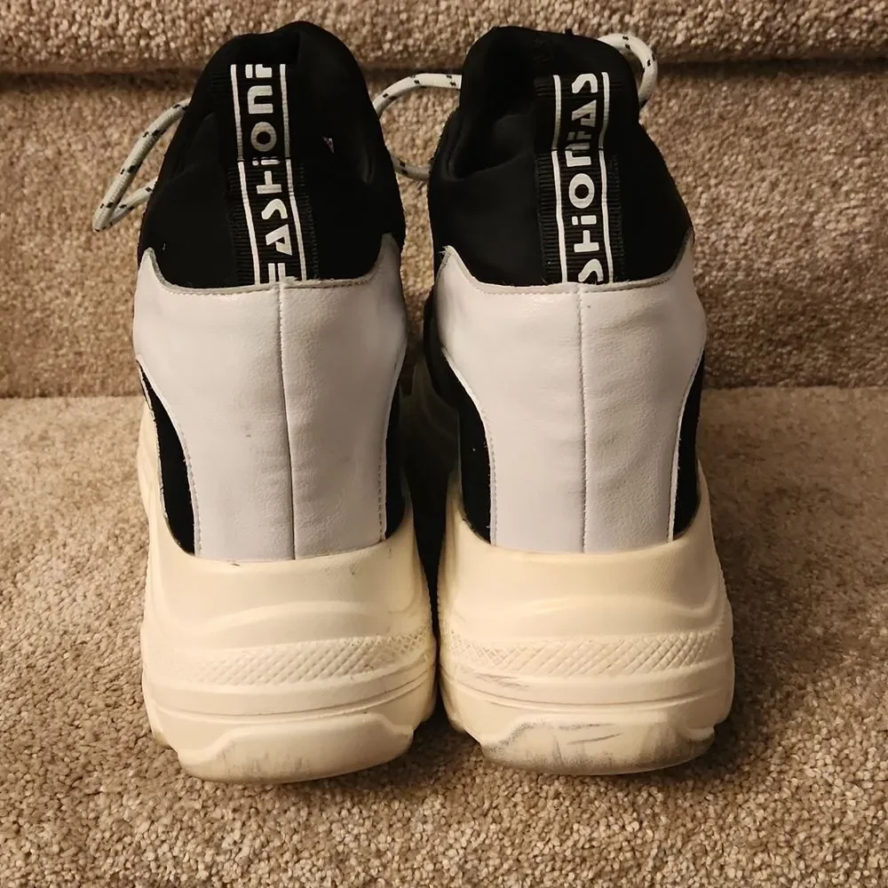 Anthony Wang Women's Platform Sneakers w/ Interior Wedge Heel Size 8
